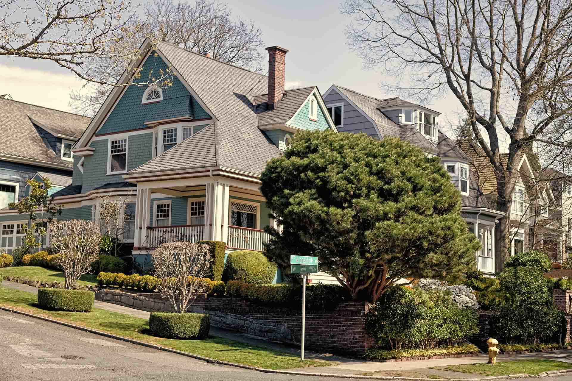 country house or vacation home. real estate. rent a house. insure housing. insurance concept. family cottage. dwelling with trees. cosy residential building outside the city.